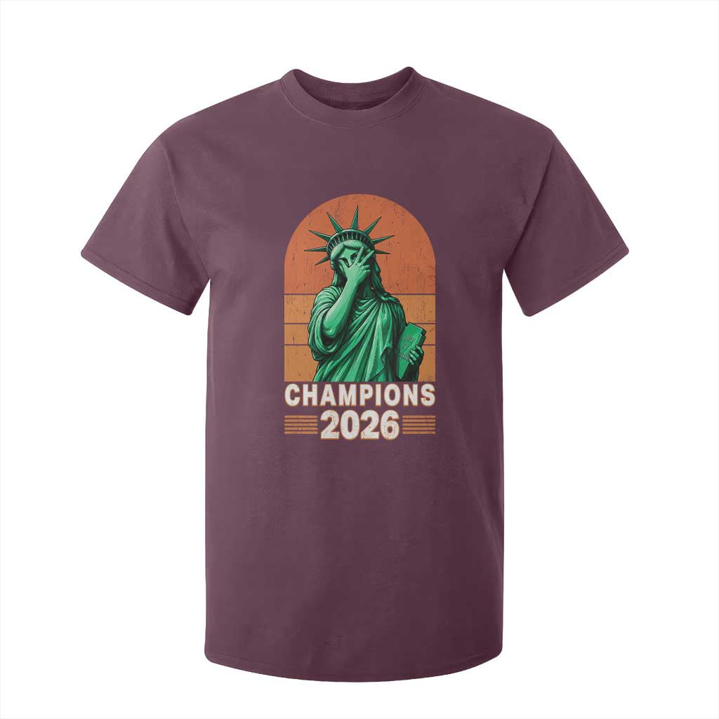 Vintage Statue Of Liberty Champions 2026 T Shirt For Kid New York Pride