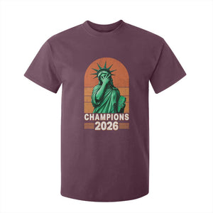 Vintage Statue Of Liberty Champions 2026 T Shirt For Kid New York Pride