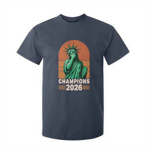 Vintage Statue Of Liberty Champions 2026 T Shirt For Kid New York Pride