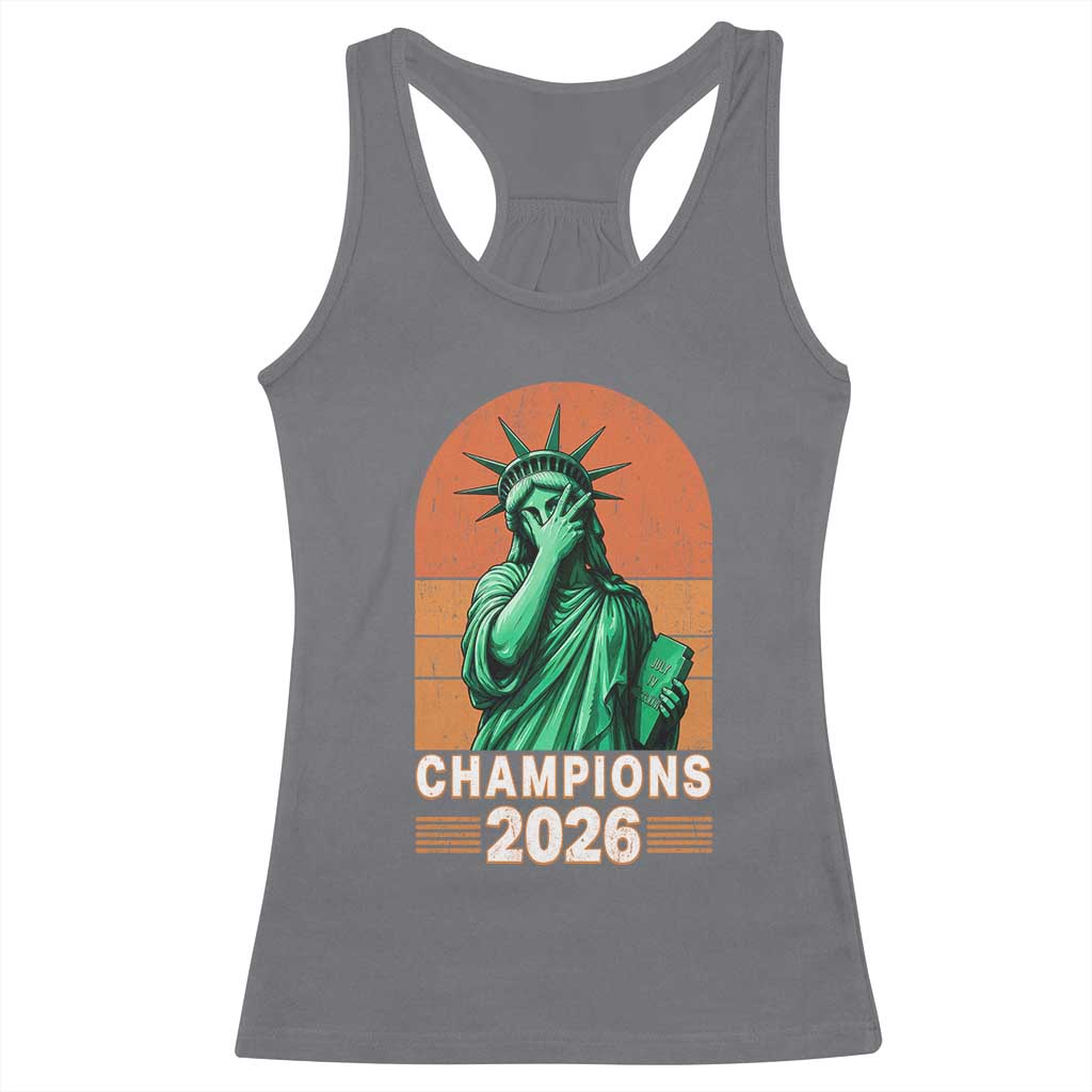 Vintage Statue Of Liberty Champions 2026 Racerback Tank Top New York Pride