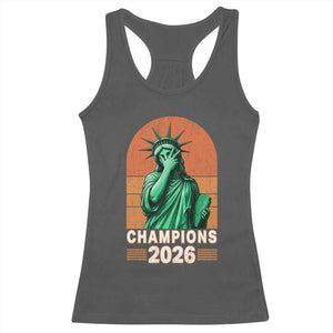 Vintage Statue Of Liberty Champions 2026 Racerback Tank Top New York Pride
