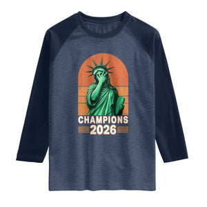 Vintage Statue Of Liberty Champions 2026 Raglan Shirt New York Pride
