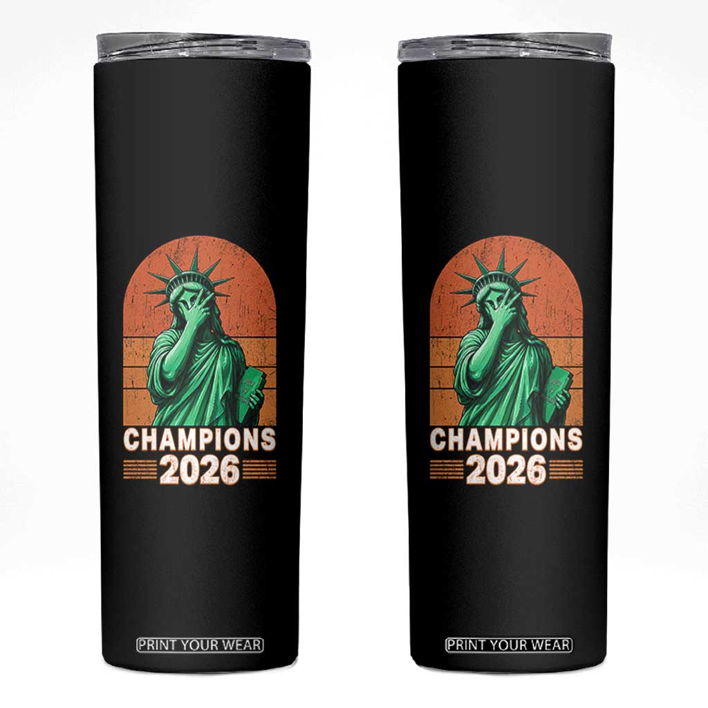 Vintage Statue Of Liberty Champions 2026 Skinny Tumbler New York Pride
