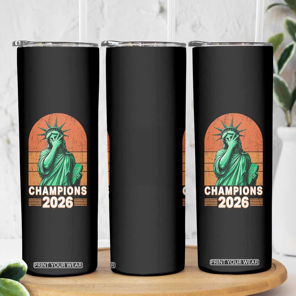 Vintage Statue Of Liberty Champions 2026 Skinny Tumbler New York Pride
