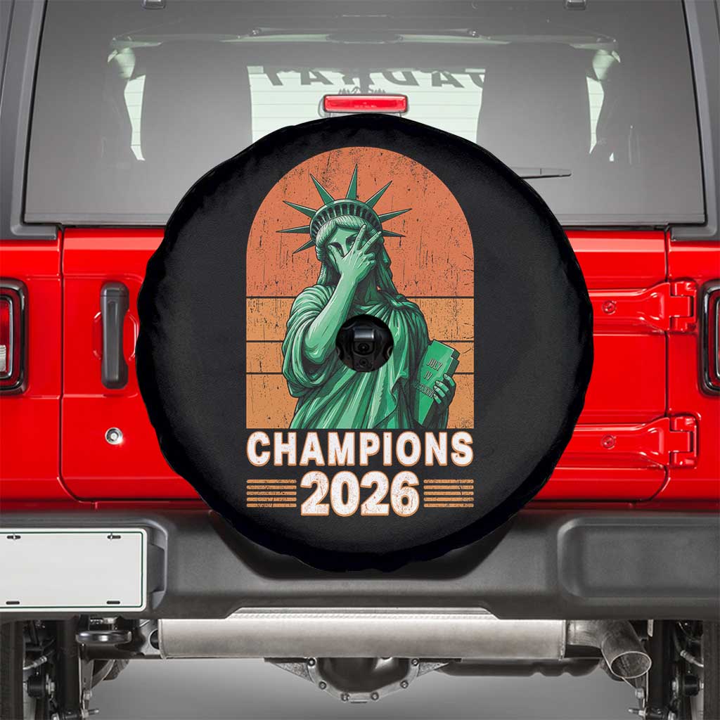 Vintage Statue Of Liberty Champions 2026 Spare Tire Cover New York Pride