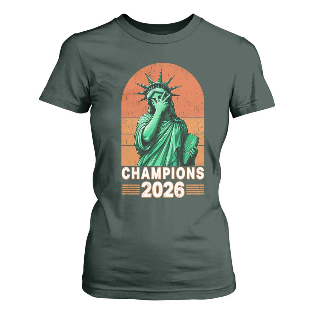 Vintage Statue Of Liberty Champions 2026 T Shirt For Women New York Pride
