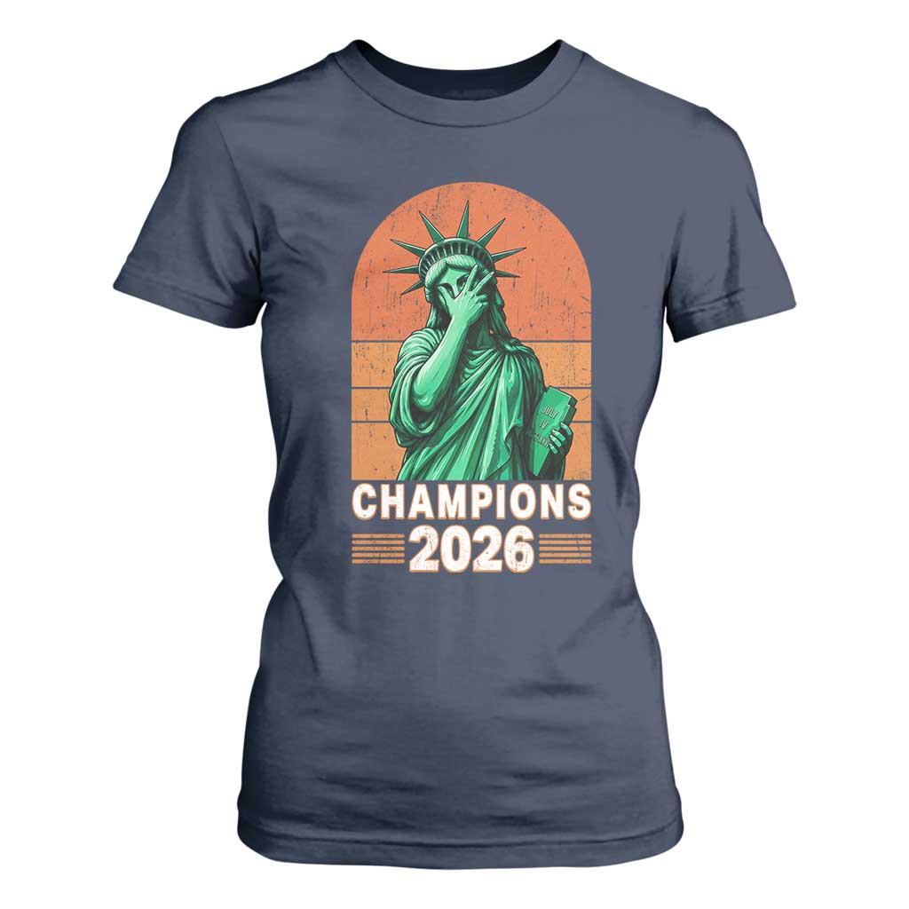 Vintage Statue Of Liberty Champions 2026 T Shirt For Women New York Pride