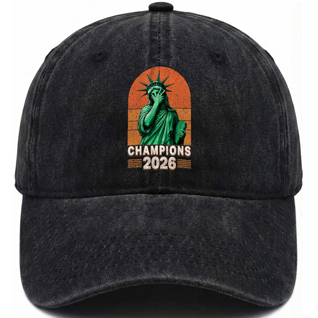 Vintage Statue Of Liberty Champions 2026 Washed Cotton Baseball Cap New York Pride