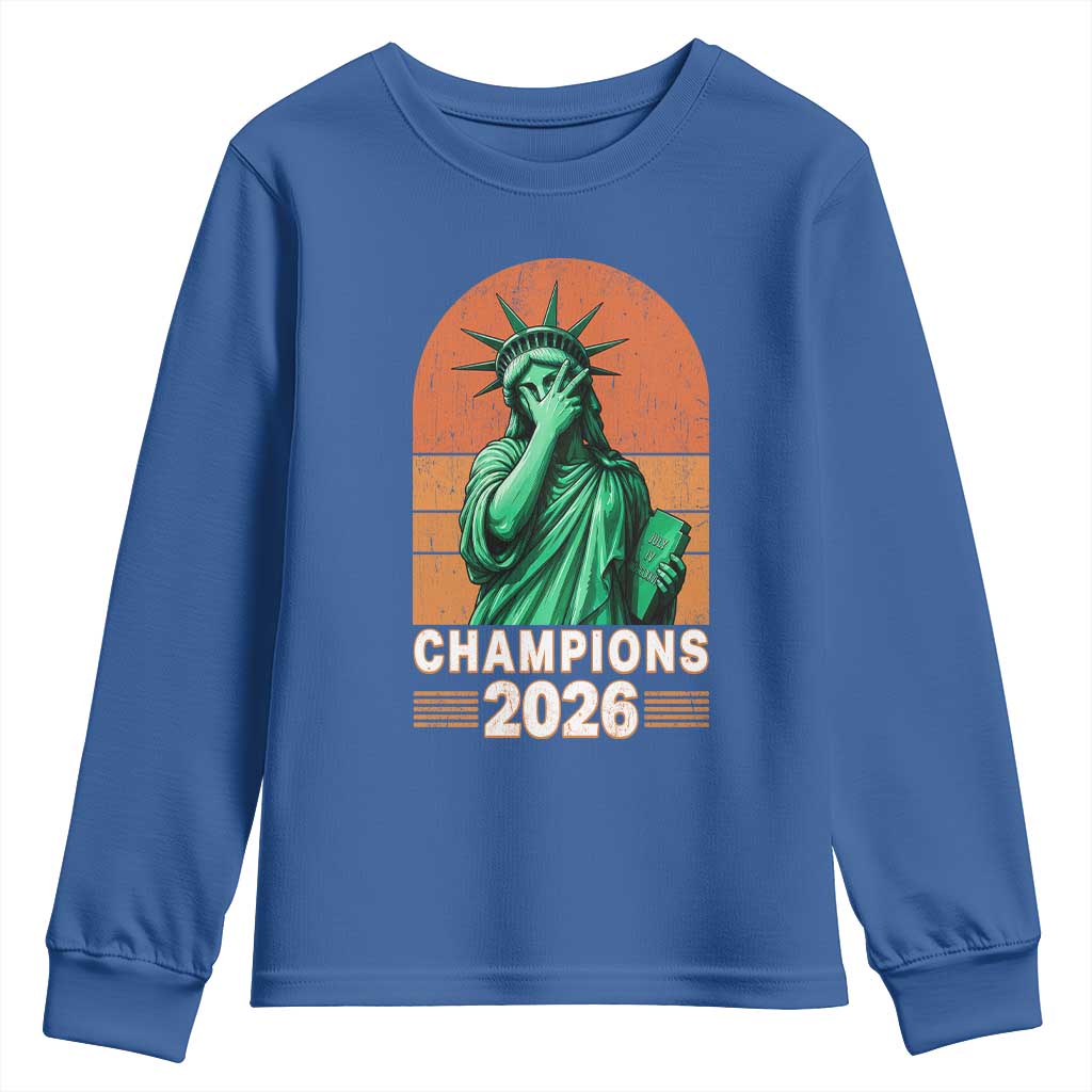 Vintage Statue Of Liberty Champions 2026 Youth Sweatshirt New York Pride