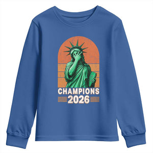 Vintage Statue Of Liberty Champions 2026 Youth Sweatshirt New York Pride