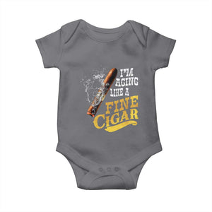 Cigar Lovers Baby Onesie I Am Aging Like A Fine Cigar TS12 Charcoal Print Your Wear