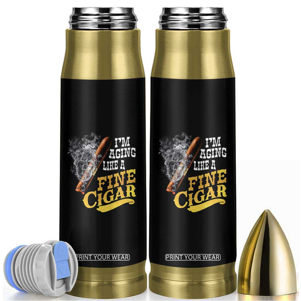 Cigar Lovers Bullet Tumbler I Am Aging Like A Fine Cigar TS12 Black Print Your Wear