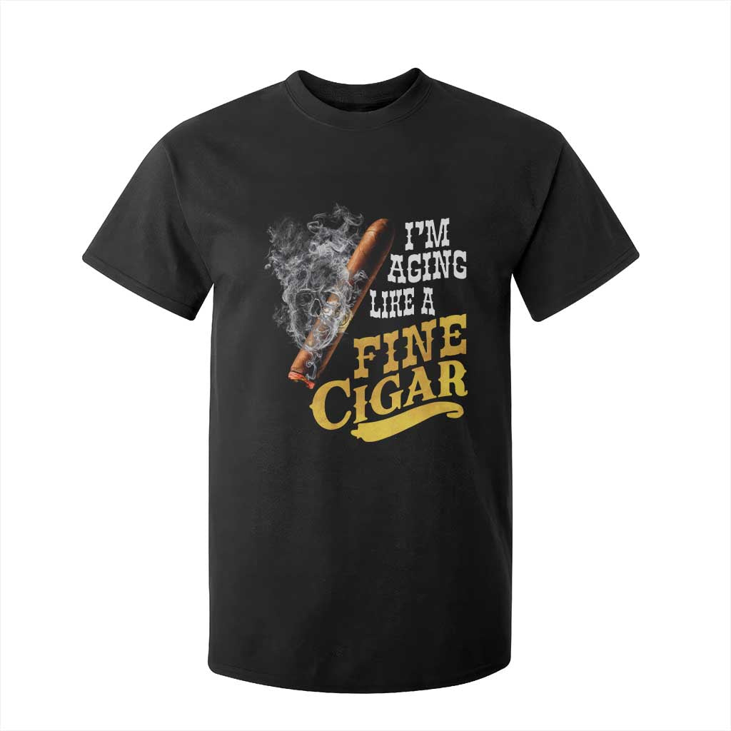 Cigar Lovers T Shirt For Kid I Am Aging Like A Fine Cigar TS12 Black Print Your Wear