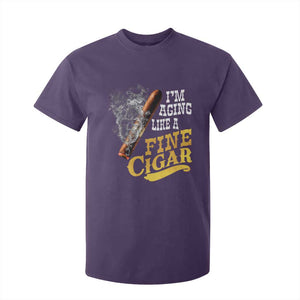 Cigar Lovers T Shirt For Kid I Am Aging Like A Fine Cigar TS12 Purple Print Your Wear