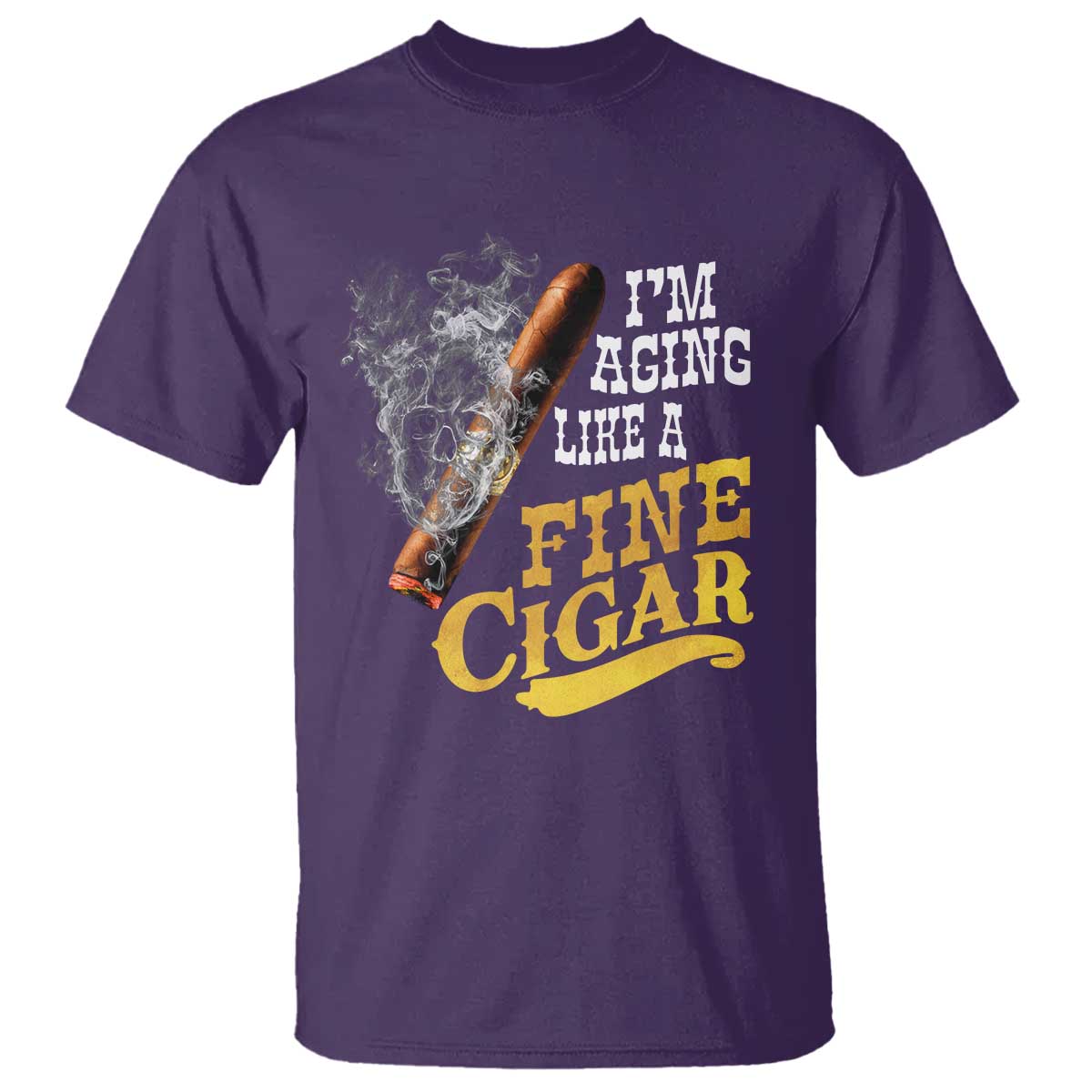 Cigar Lovers T Shirt I Am Aging Like A Fine Cigar TS12 Purple Print Your Wear