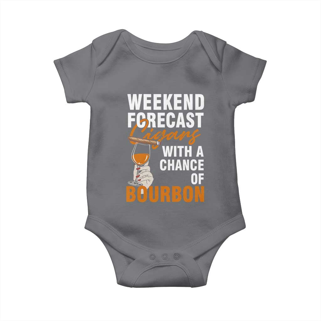 Weekend Forecast Cigars And Bourbon Baby Onesie Gift For Women TS12 Charcoal Print Your Wear