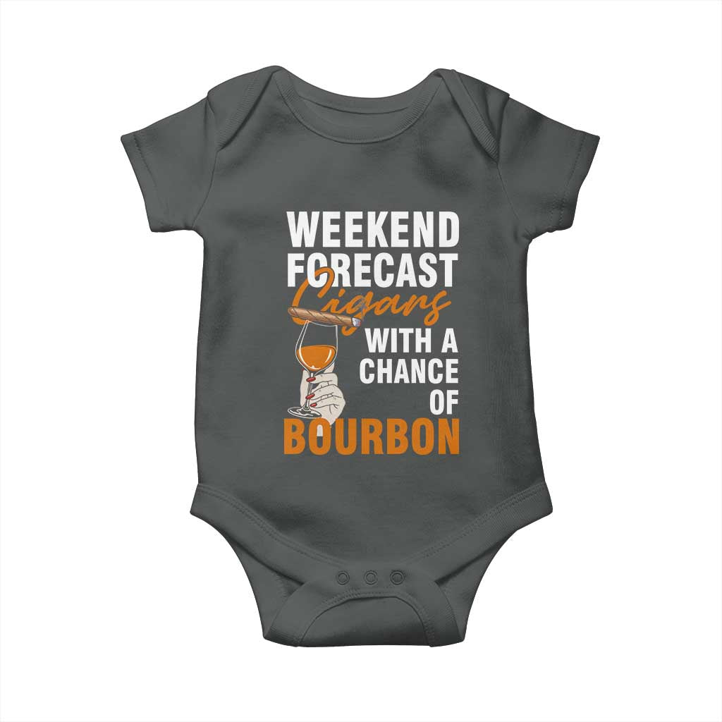 Weekend Forecast Cigars And Bourbon Baby Onesie Gift For Women TS12 Dark Heather Print Your Wear