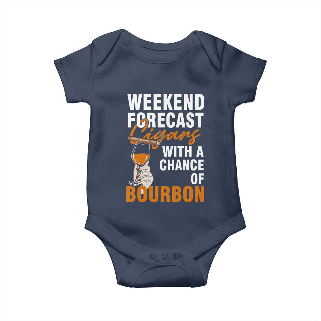 Weekend Forecast Cigars And Bourbon Baby Onesie Gift For Women TS12 Navy Print Your Wear