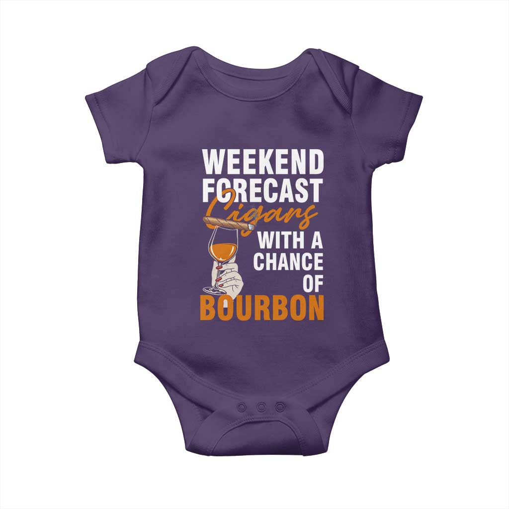 Weekend Forecast Cigars And Bourbon Baby Onesie Gift For Women TS12 Purple Print Your Wear