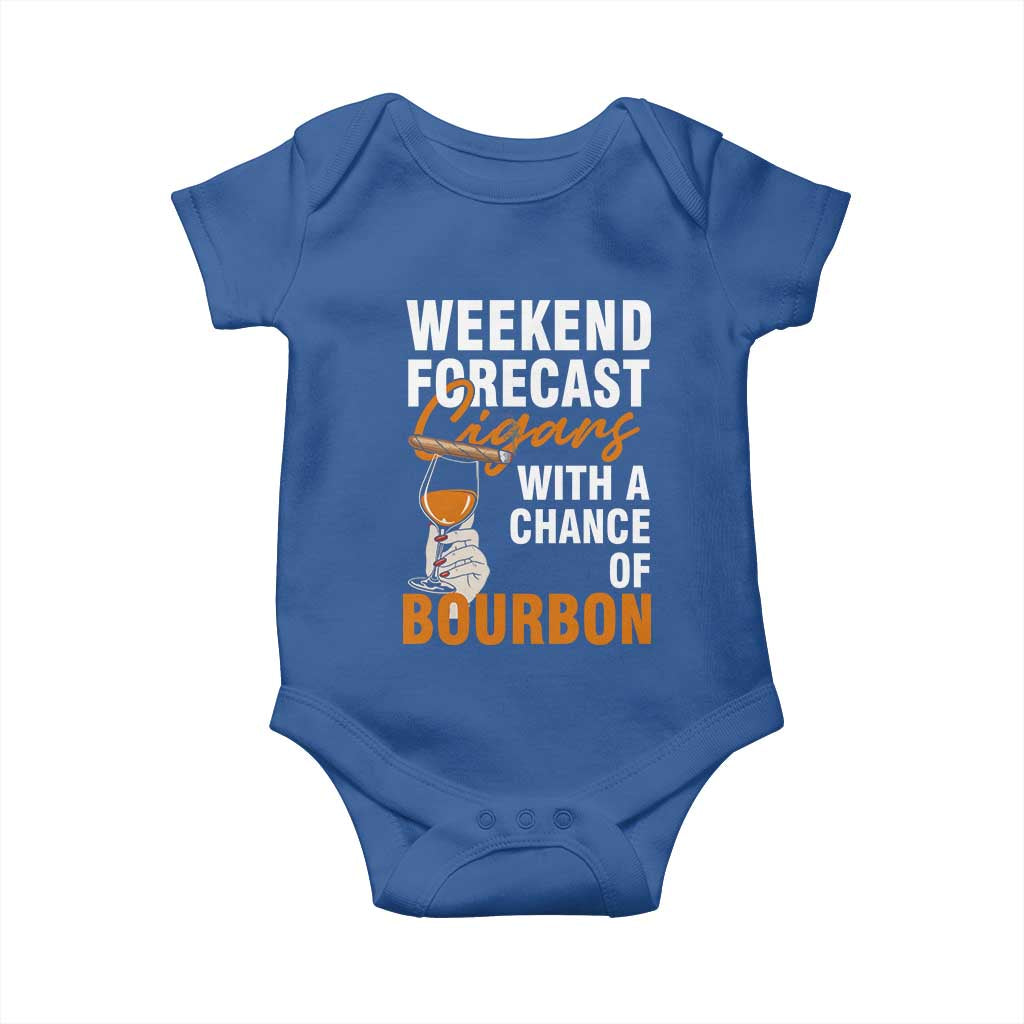 Weekend Forecast Cigars And Bourbon Baby Onesie Gift For Women TS12 Royal Blue Print Your Wear