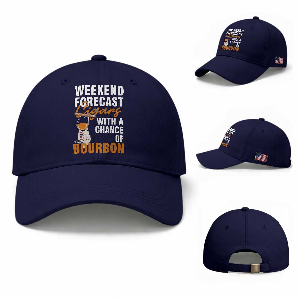 Weekend Forecast Cigars And Bourbon Baseball Cap Gift For Women TS12 Baseball Cap Universal Fit Dark Blue Print Your Wear