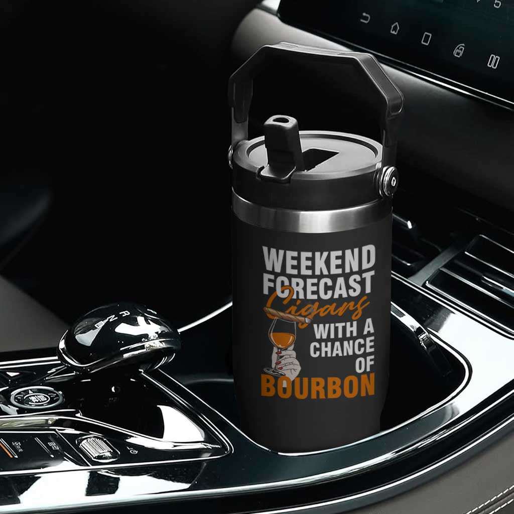 Weekend Forecast Cigars And Bourbon Flip Straw Tumbler Gift For Women TS12 Print Your Wear