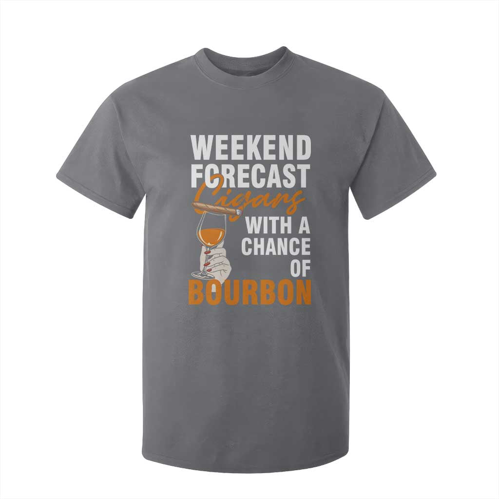 Weekend Forecast Cigars And Bourbon T Shirt For Kid Gift For Women TS12 Charcoal Print Your Wear