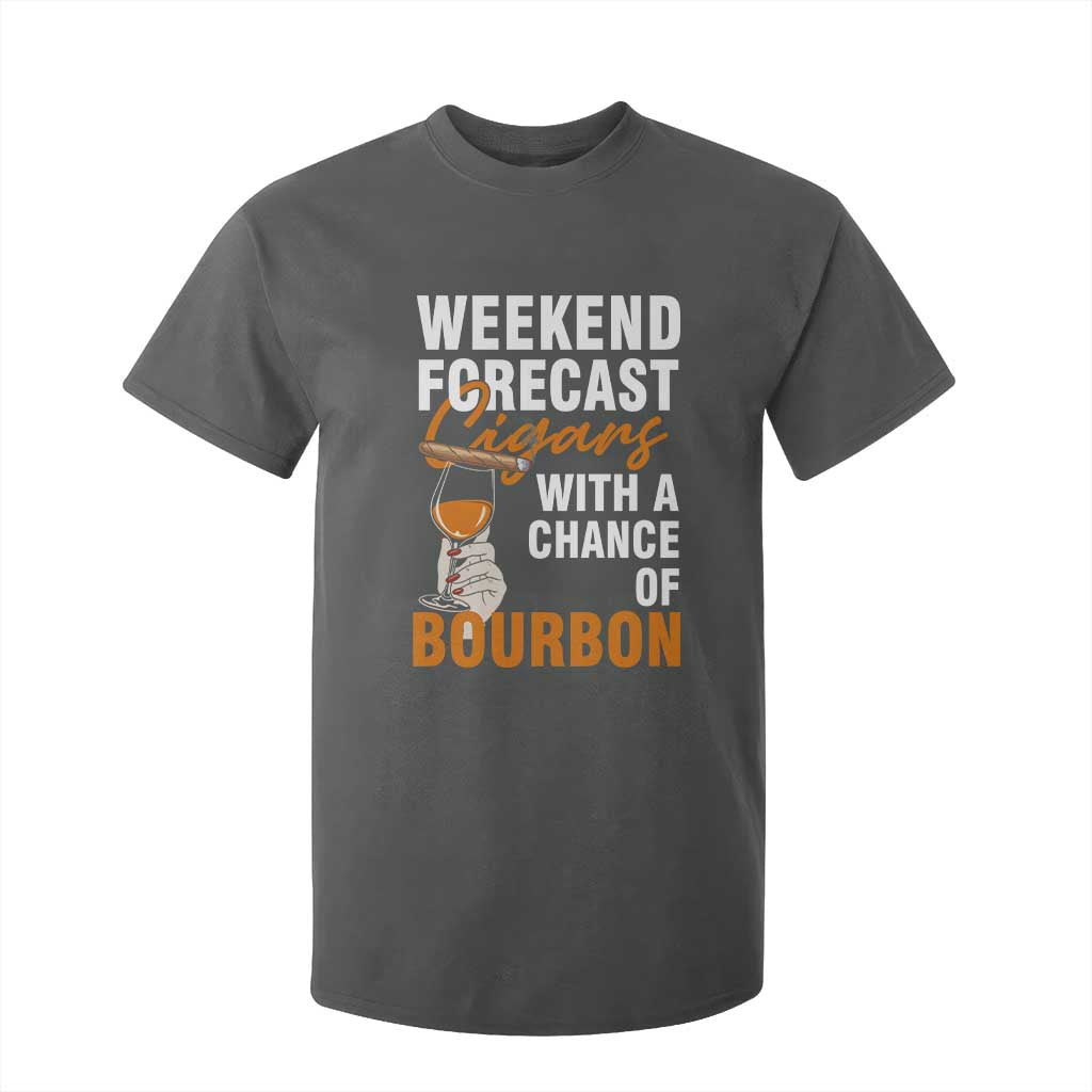 Weekend Forecast Cigars And Bourbon T Shirt For Kid Gift For Women TS12 Dark Heather Print Your Wear