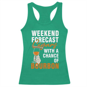 Weekend Forecast Cigars And Bourbon Racerback Tank Top Gift For Women TS12 Irish Green Print Your Wear