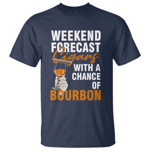 Weekend Forecast Cigars And Bourbon T Shirt Gift For Women TS12 Navy Print Your Wear