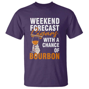 Weekend Forecast Cigars And Bourbon T Shirt Gift For Women TS12 Purple Print Your Wear