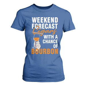 Weekend Forecast Cigars And Bourbon T Shirt For Women Gift For Women TS12 Royal Blue Print Your Wear