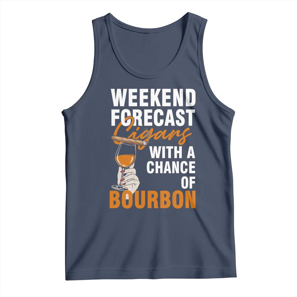 Weekend Forecast Cigars And Bourbon Tank Top Gift For Women TS12 Navy Print Your Wear