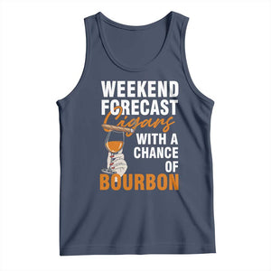Weekend Forecast Cigars And Bourbon Tank Top Gift For Women TS12 Navy Print Your Wear