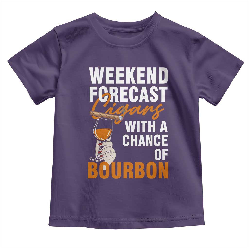 Weekend Forecast Cigars And Bourbon Toddler T Shirt Gift For Women TS12 Purple Print Your Wear