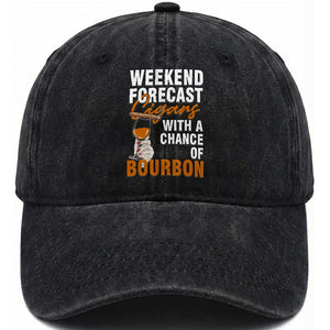 Weekend Forecast Cigars And Bourbon Washed Cotton Baseball Cap Gift For Women TS12 Print Your Wear
