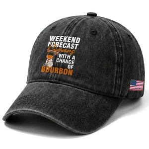 Weekend Forecast Cigars And Bourbon Washed Cotton Baseball Cap Gift For Women TS12 Print Your Wear