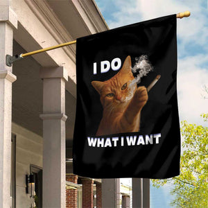 Funny Smoking Cat Garden Flag I Do What I Want Sarcastic Cats Meme TS12 Print Your Wear