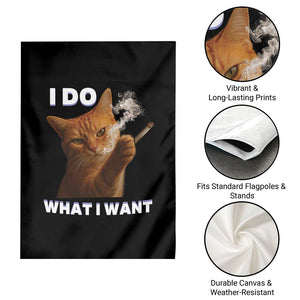 Funny Smoking Cat Garden Flag I Do What I Want Sarcastic Cats Meme TS12 Print Your Wear