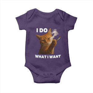 Funny Smoking Cat Baby Onesie I Do What I Want Sarcastic Cats Meme TS12 Purple Print Your Wear