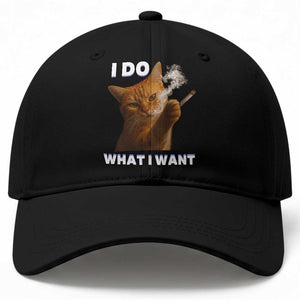 Funny Smoking Cat Baseball Cap I Do What I Want Sarcastic Cats Meme TS12 Print Your Wear