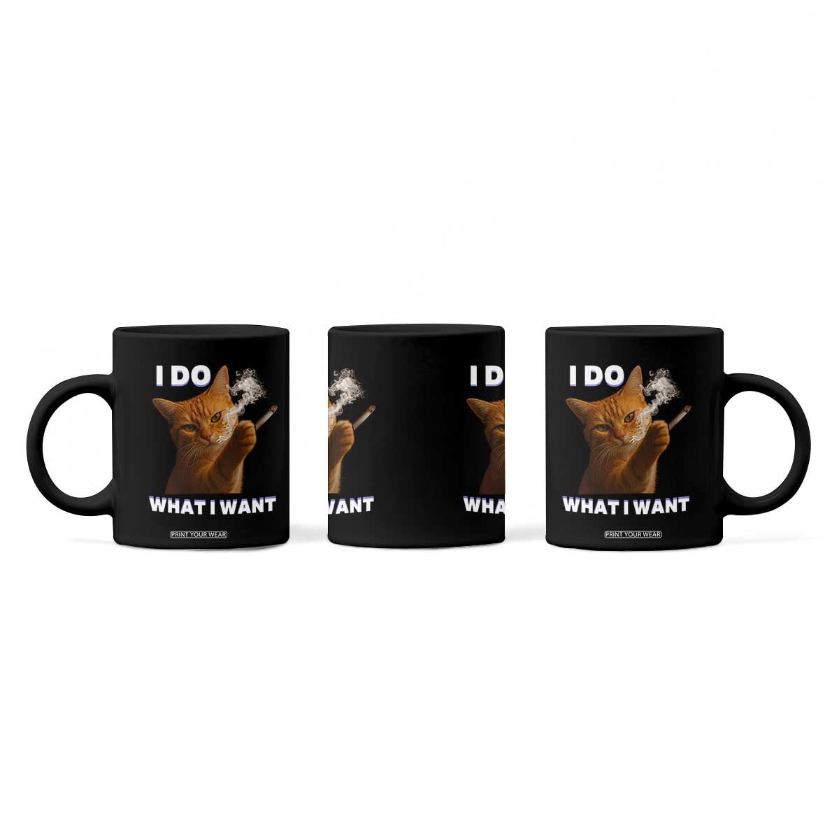 Funny Smoking Cat Coffee Mug I Do What I Want Sarcastic Cats Meme TS12 Print Your Wear