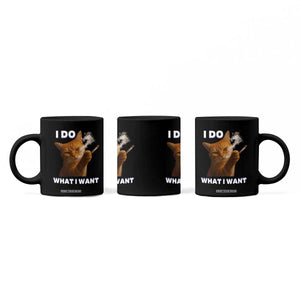 Funny Smoking Cat Coffee Mug I Do What I Want Sarcastic Cats Meme TS12 Print Your Wear