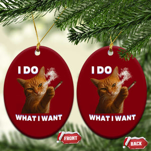 Funny Smoking Cat Ceramic Ornament I Do What I Want Sarcastic Cats Meme TS12 Print Your Wear