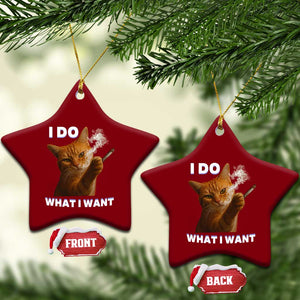 Funny Smoking Cat Ceramic Ornament I Do What I Want Sarcastic Cats Meme TS12 Print Your Wear