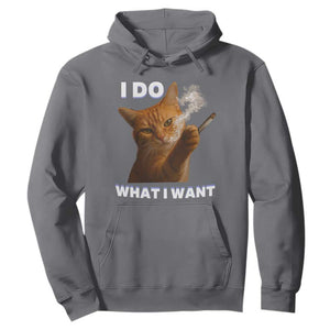 Funny Smoking Cat Hoodie I Do What I Want Sarcastic Cats Meme TS12 Charcoal Print Your Wear