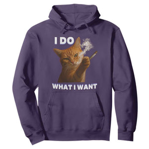 Funny Smoking Cat Hoodie I Do What I Want Sarcastic Cats Meme TS12 Purple Print Your Wear