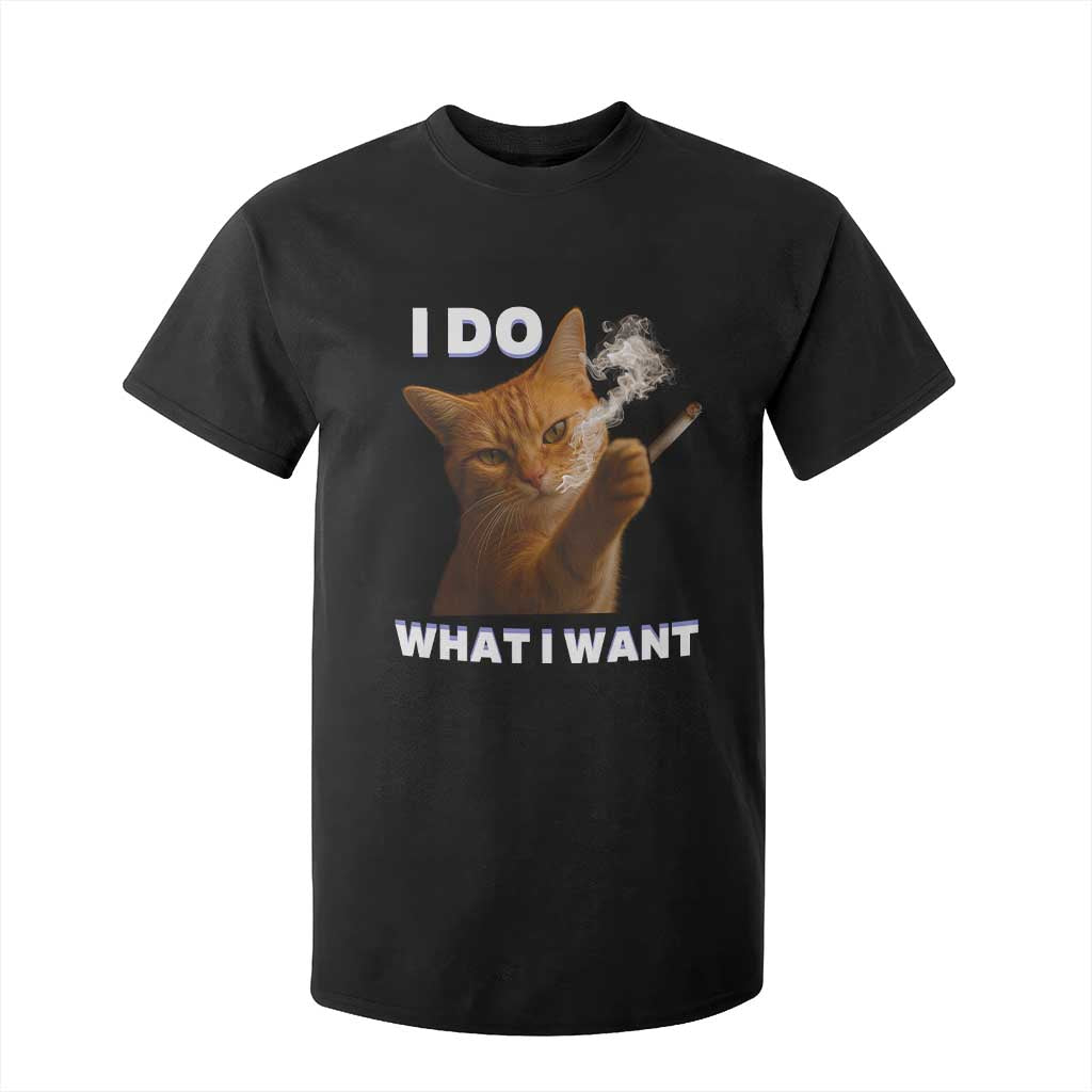 Funny Smoking Cat T Shirt For Kid I Do What I Want Sarcastic Cats Meme TS12 Black Print Your Wear