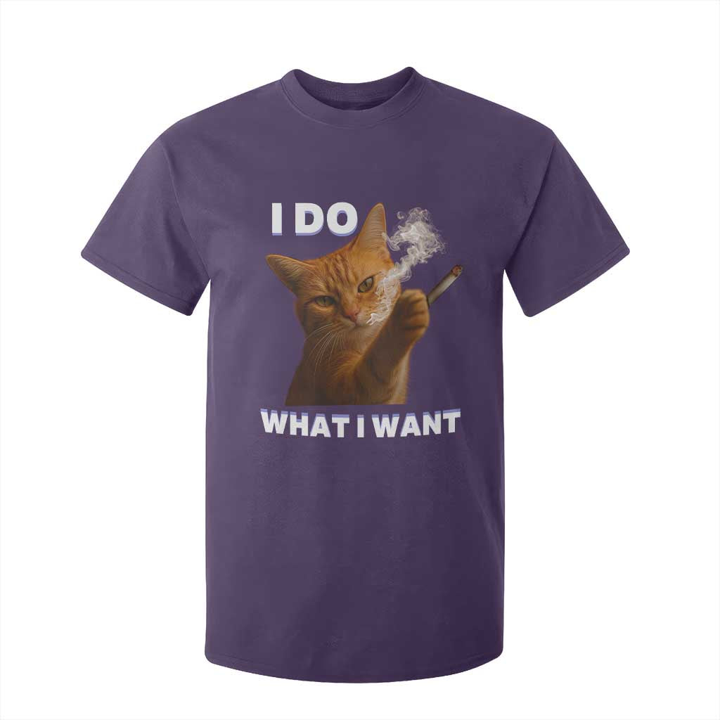 Funny Smoking Cat T Shirt For Kid I Do What I Want Sarcastic Cats Meme TS12 Purple Print Your Wear