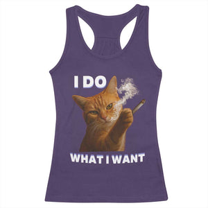 Funny Smoking Cat Racerback Tank Top I Do What I Want Sarcastic Cats Meme TS12 Purple Print Your Wear